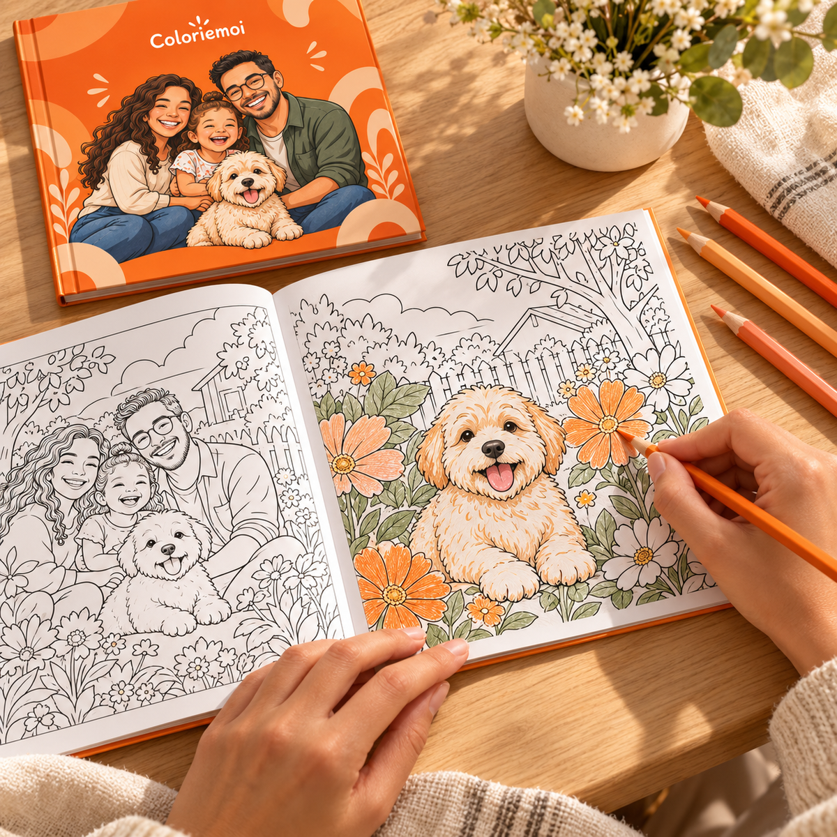 Grande photo d’ambiance : le livre et des crayons