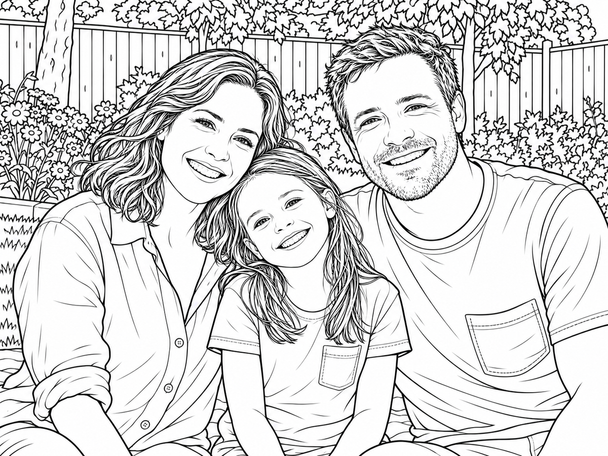 Coloriage : Famille
